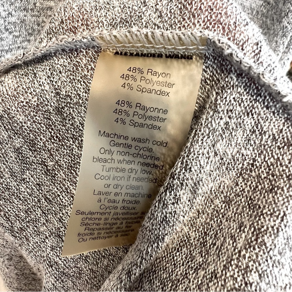 T by Alexander Wang Scoop Neck Maxi Tee Shirt Dress Heather Grey Large Minimal - Picture 6 of 6